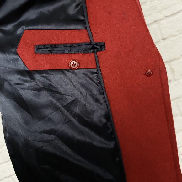 J. Crew Melton Wool Boyfriend Topcoat Red Size 00P - Picture 11 of 16